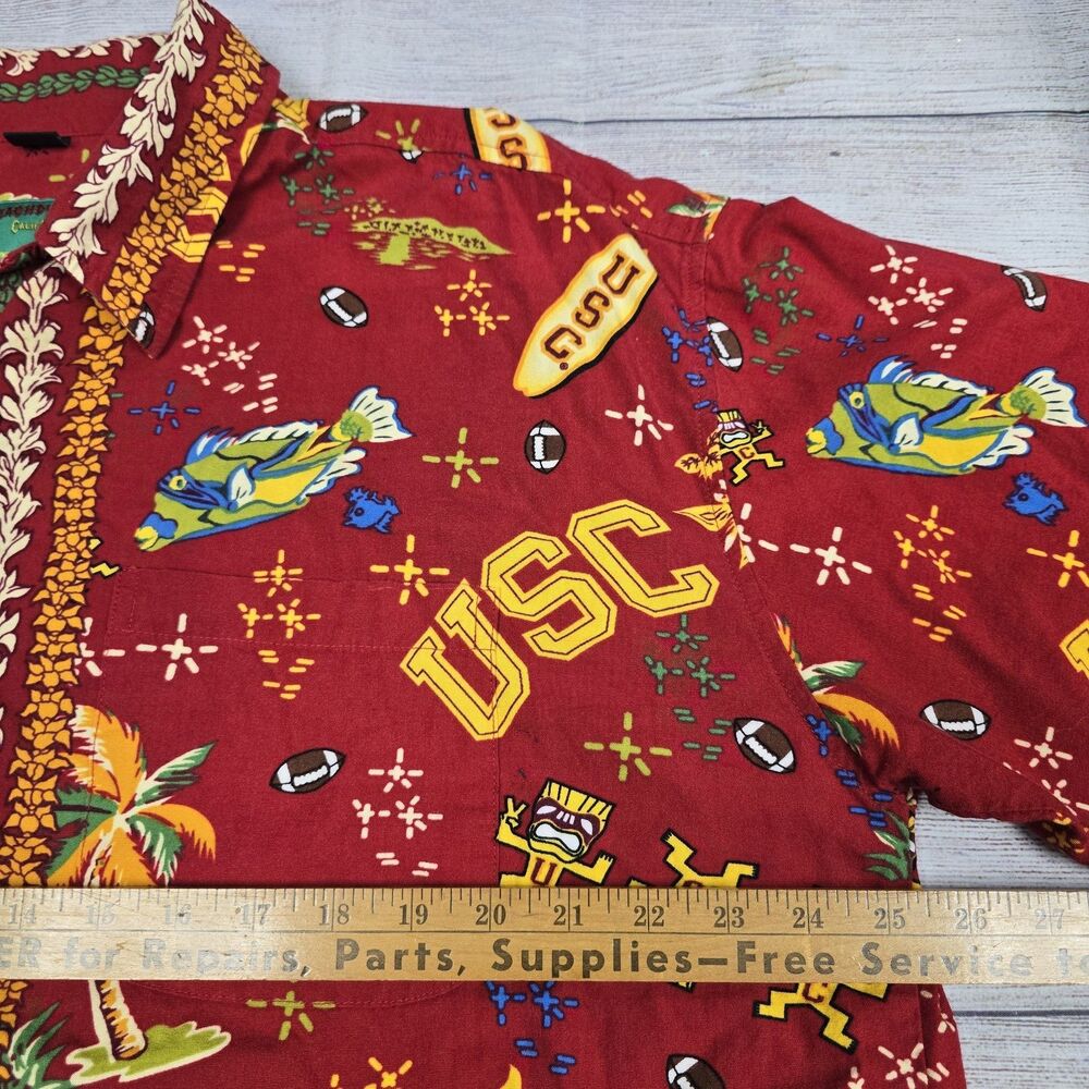 Beach Dude Inc USC Trojans Hawaiian Shirt Mens XL All Over Print Red/Cardinal - Picture 7 of 8
